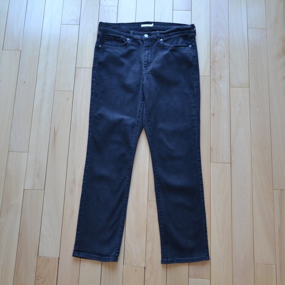 Levis Black Denim Jeans Classic Straight Leg Size 12 Black Label